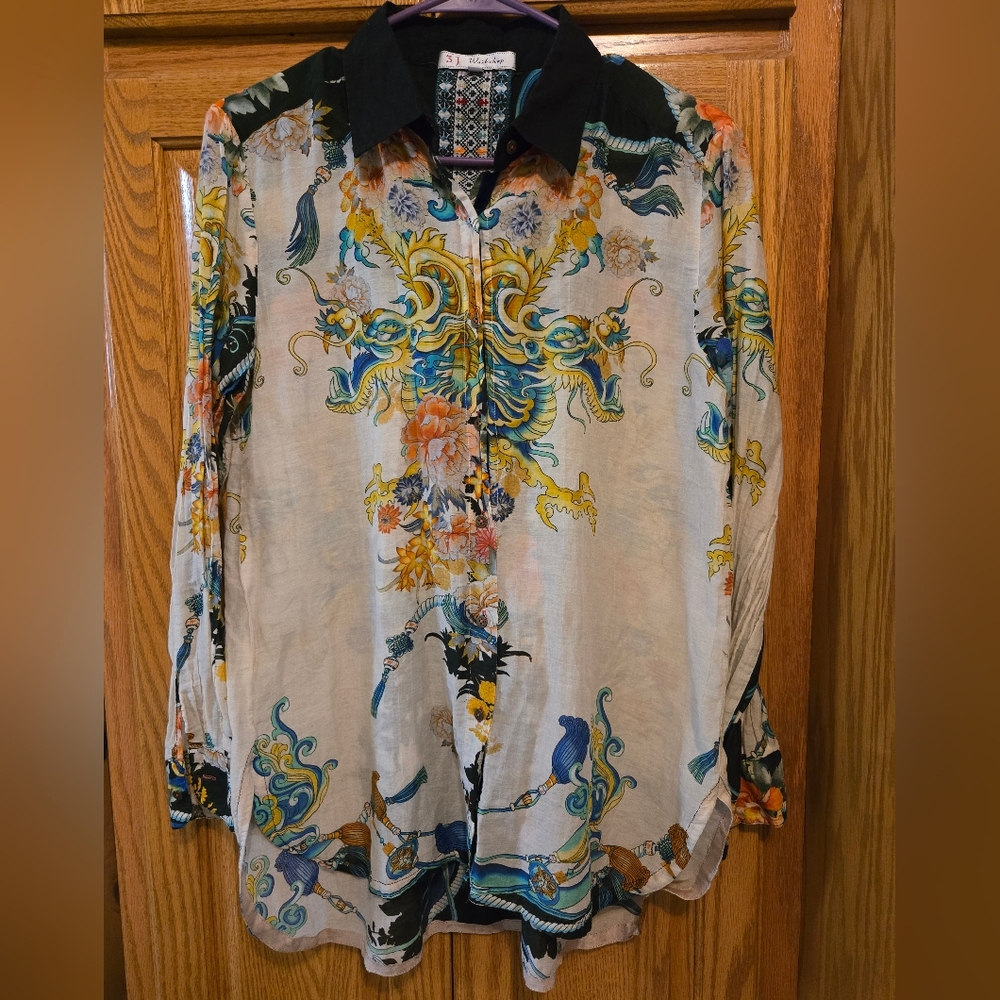 3J Workshop by Johnny Was shirt, sz S